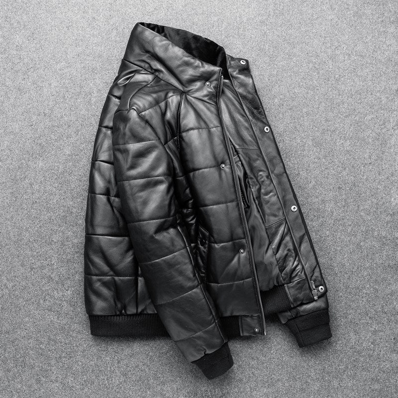 Genuine Leather Down Style Jacket