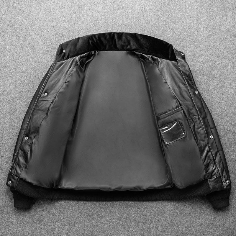 Genuine Leather Down Style Jacket