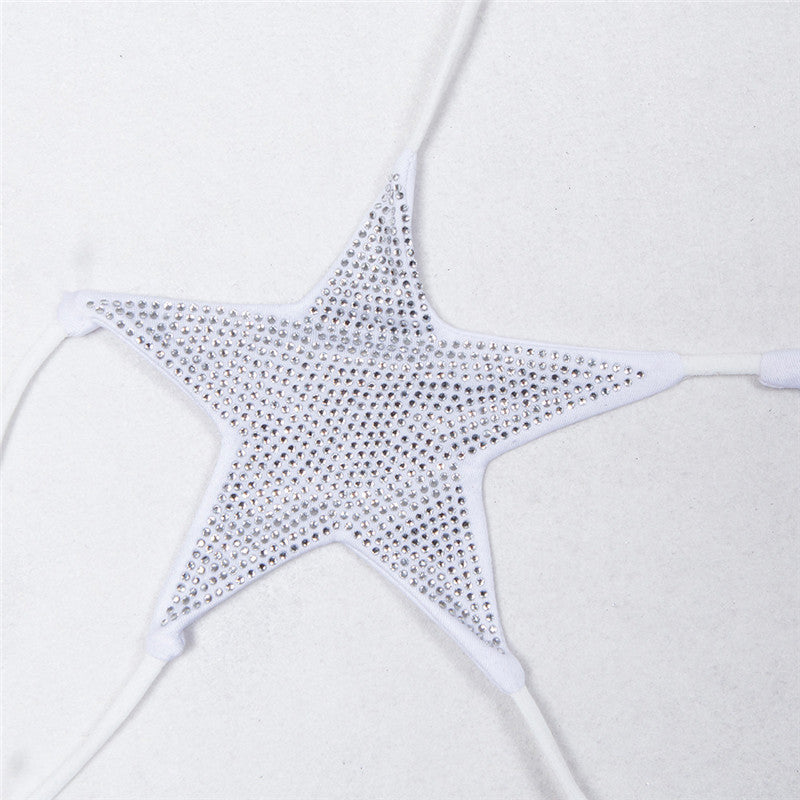 Shiny Star Halter String Tie Bikini Sets