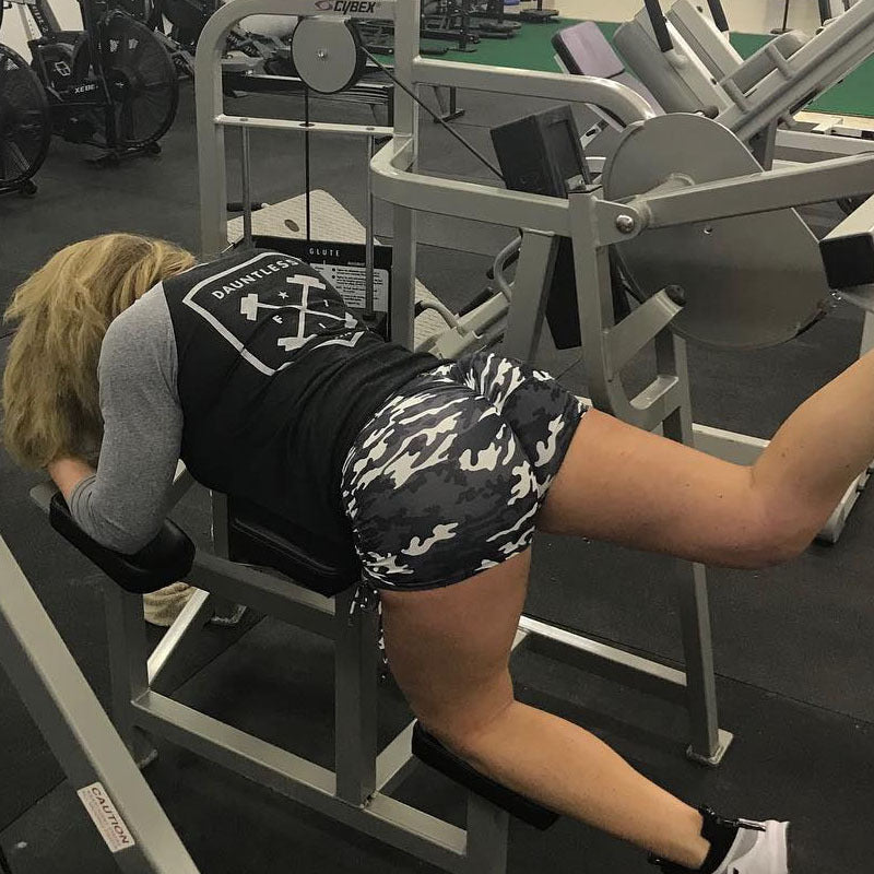 Camo High Waist Compression Sports Shorts