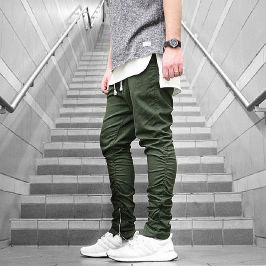 Side Harem Draw String Elastic Waist Pants