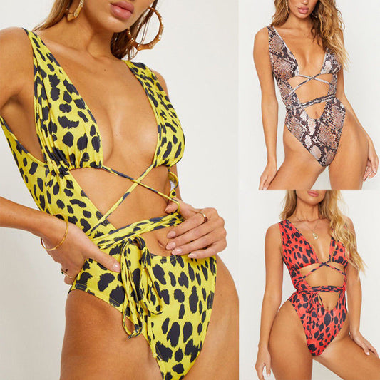 Printed Bandage Push Up Padded Monokini's