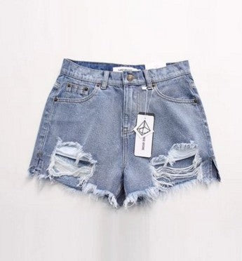 Ripped Denim Shorts