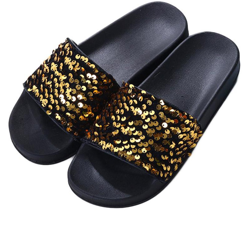 Sequin Slides Sandals (Multi-Colors)