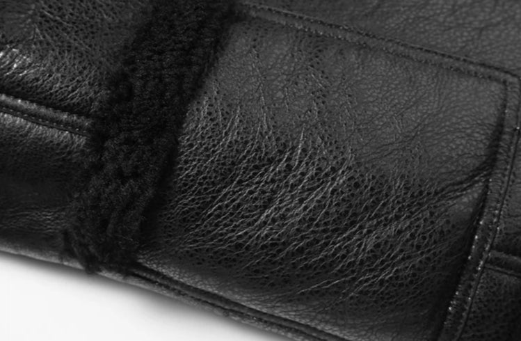 GENUINE LEATHER SHEARLING LINING/SIDE TRIM SLIM MID COATS