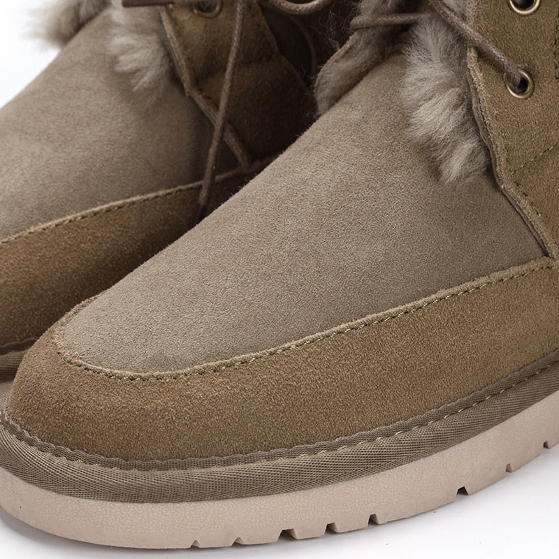 Genuine Sheepskin Leather Natural Shearling Fur Boots (Mutli-Colors)