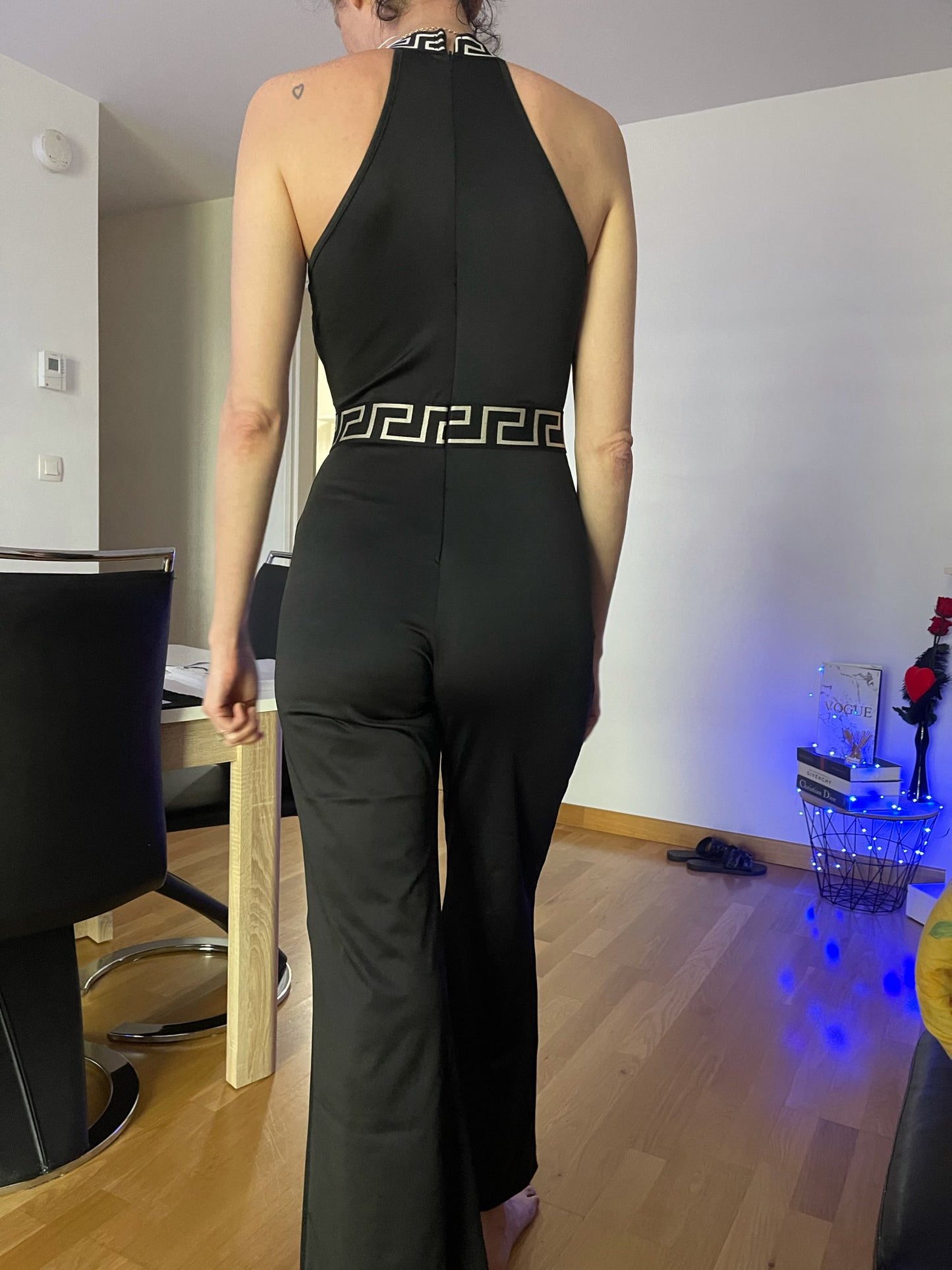 O Neck Sleeveless Mesh Chest Jumpsuits