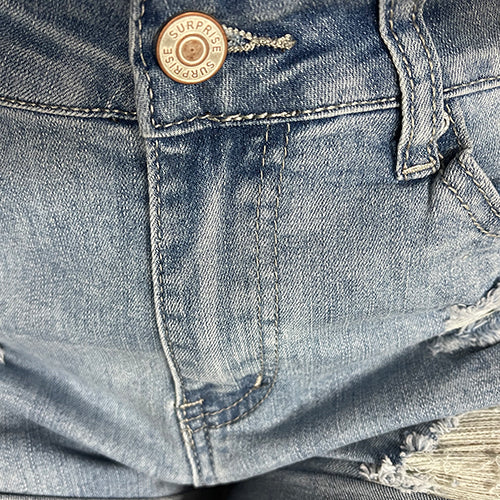 Leg Cuff Ripped Jean Shorts