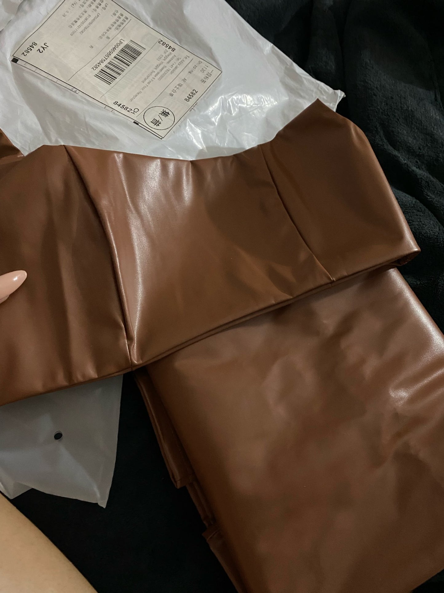 PU Leather Sleveeless Tank Crop & Skirts