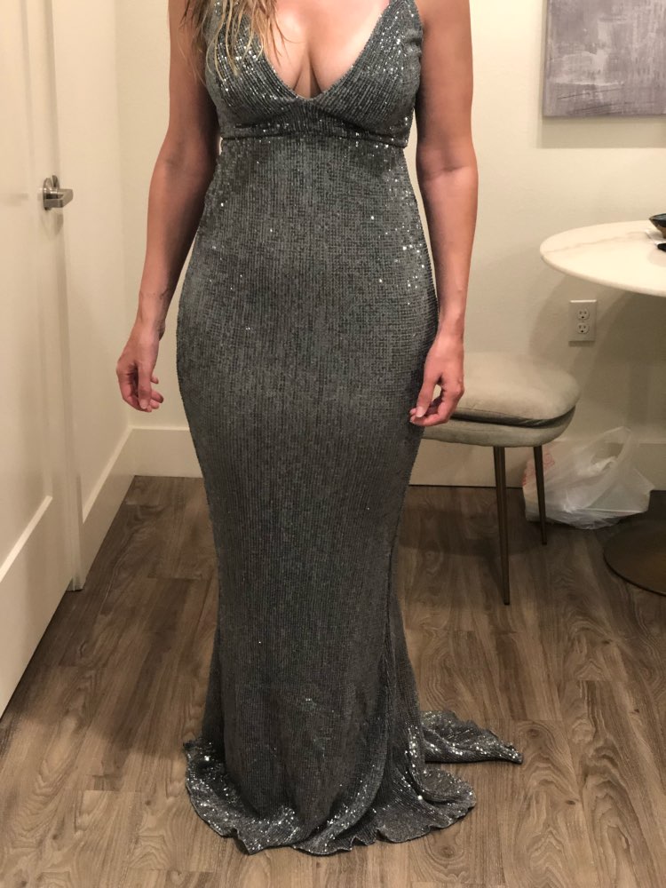 Deep V Sequins Sleeveless Trumpet Mermaid Maxi Dresses