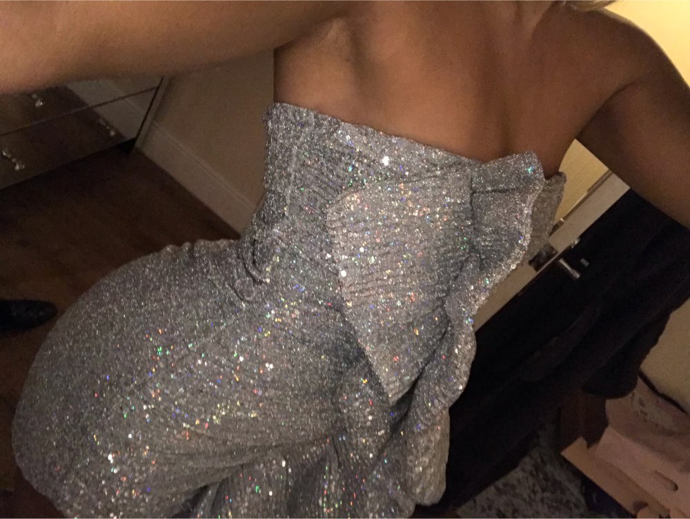 Body Ruffle Sequin Strapless Mini Dresses