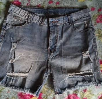 Ripped Short Tassel Slim Jean Shorts