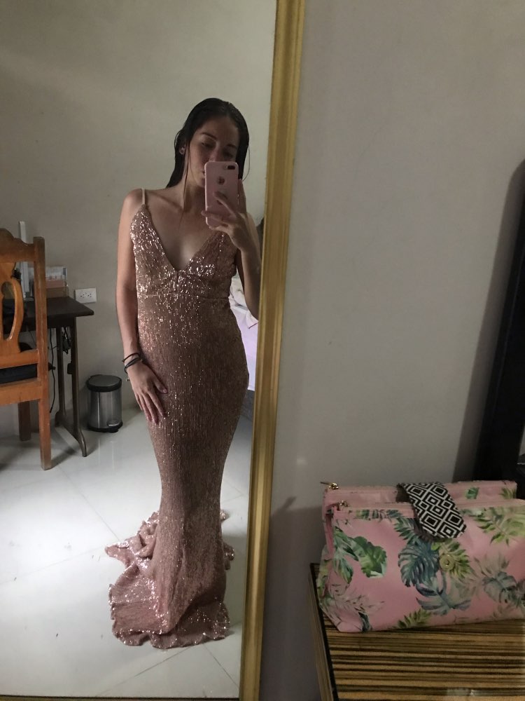 Deep V Sequins Sleeveless Trumpet Mermaid Maxi Dresses