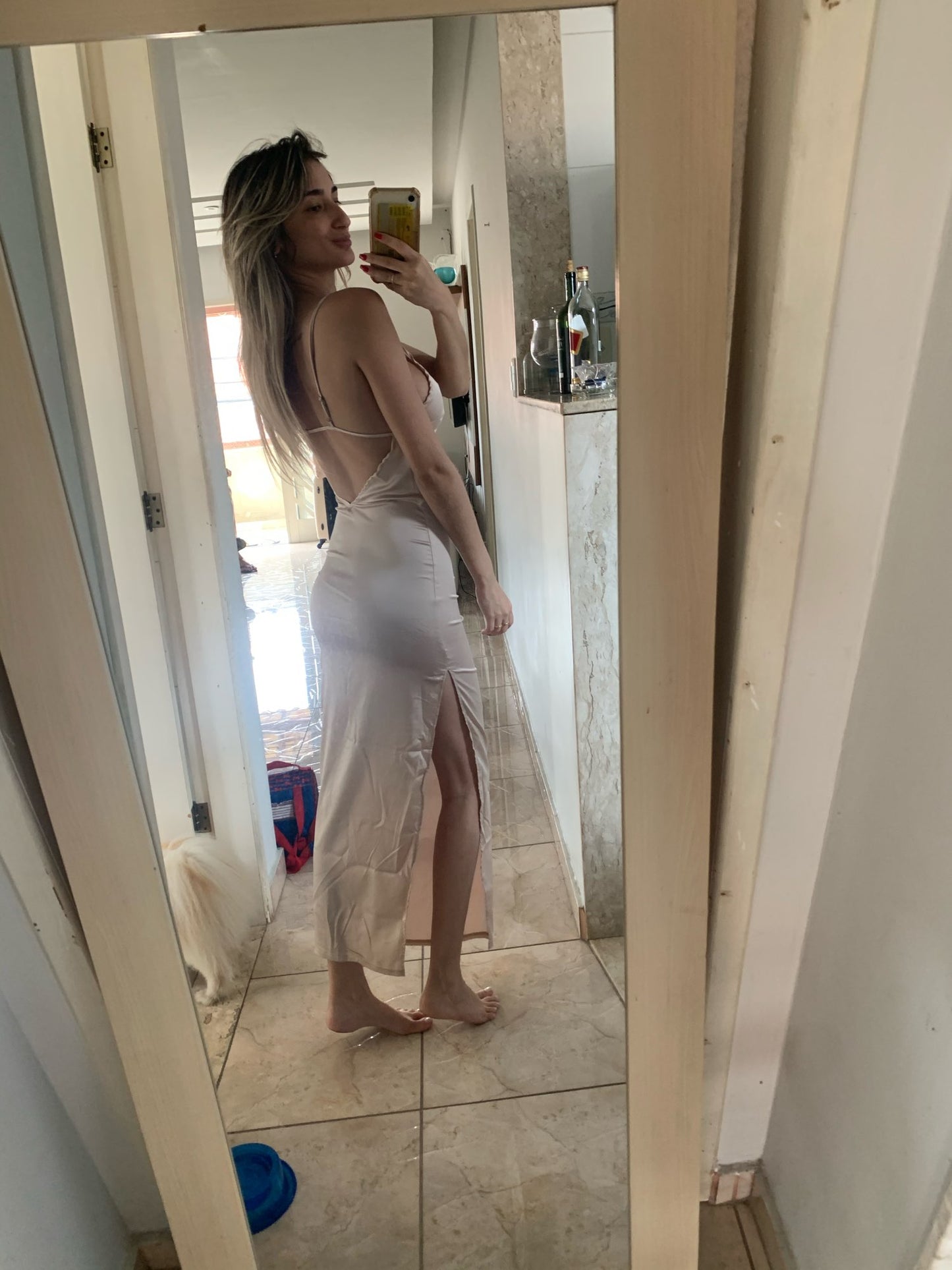 Satin Spaghetti Split Maxi Dresses