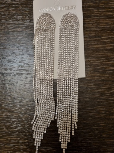 Rhinestone Tassel Earrings