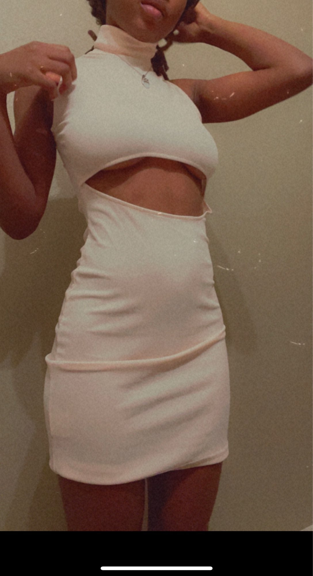 Turtleneck Hollow Belly Sleeveless Mini Dresses