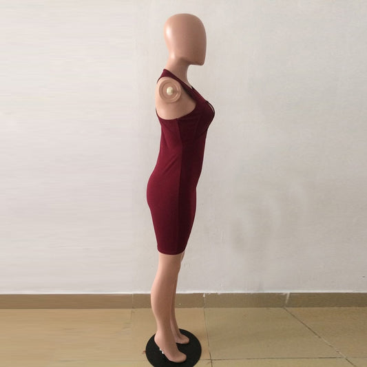 Hollow Chest Sleeveless Strapless Dress