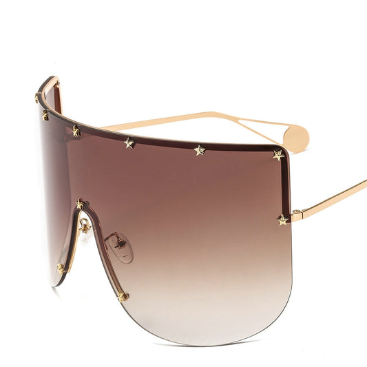 Retro Star Over-sized Visor Sunglasses