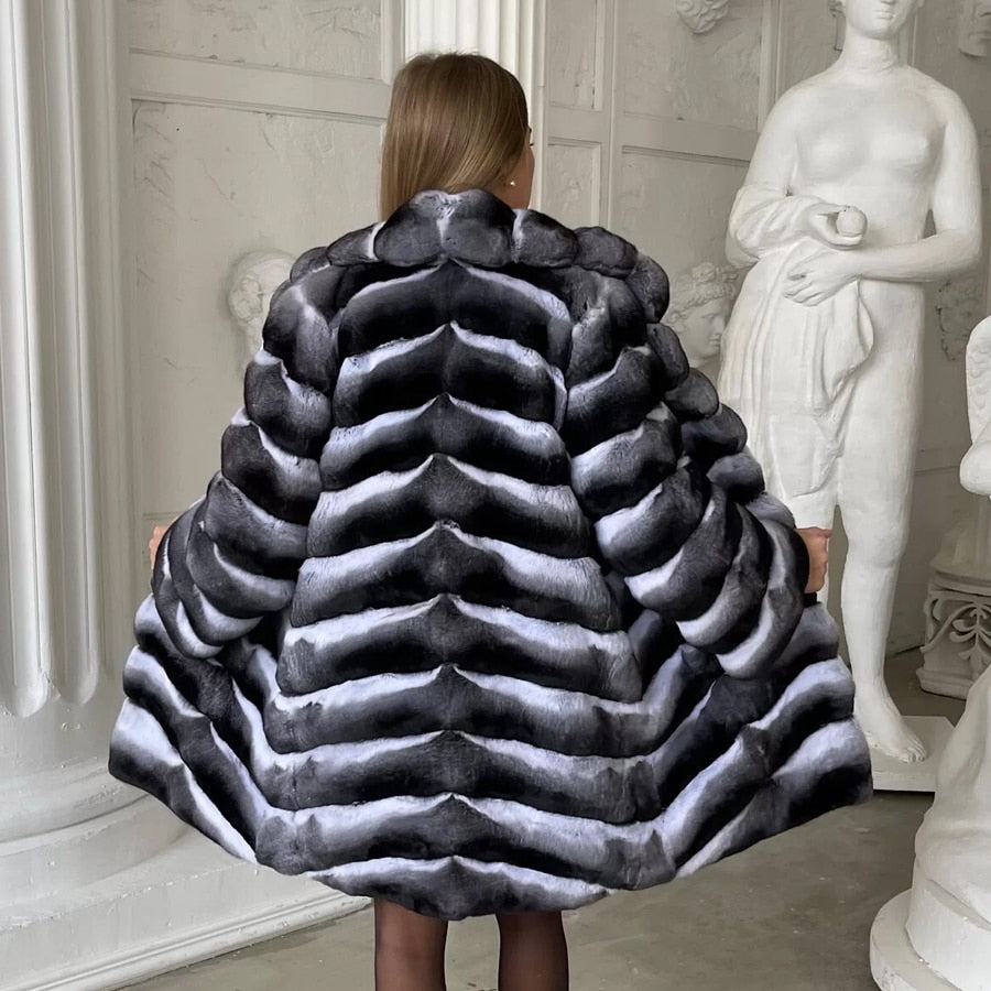 Collection Of 3 Chinchilla Color Real Fur Coats