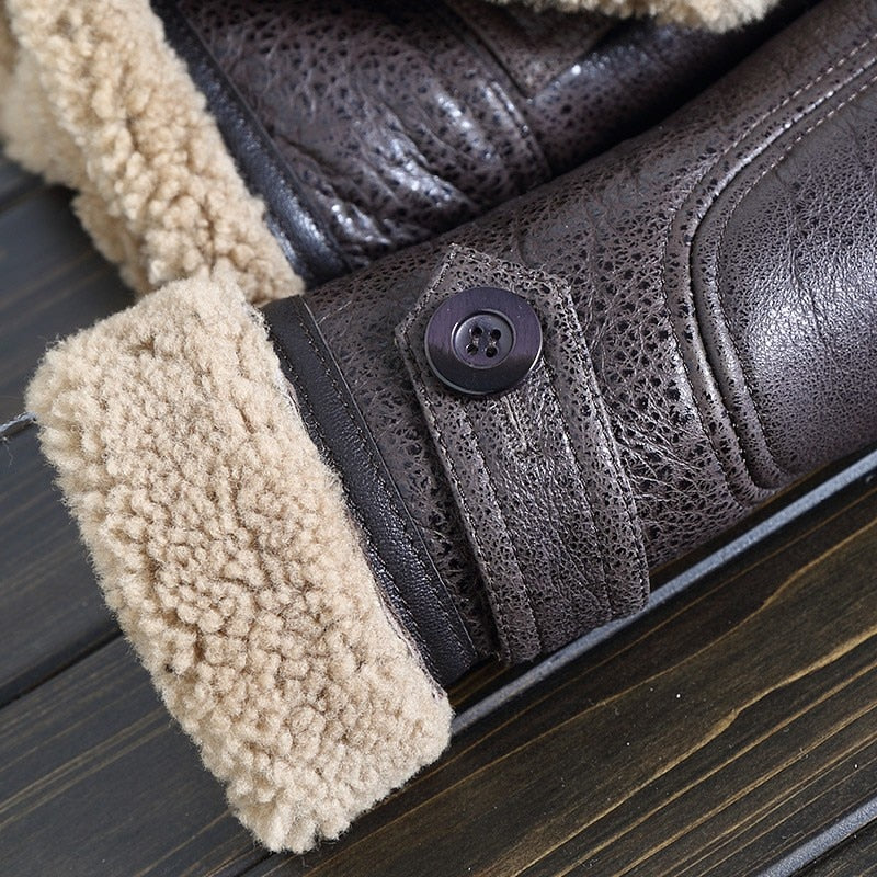 Genuine Leather Costs Shearling Classy Moto