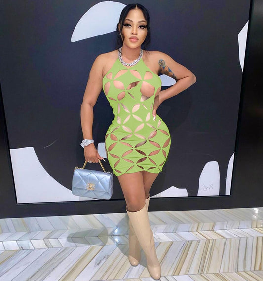 Diamond Hollow Cut Mini Dresses