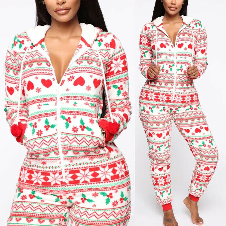 Christmas Print Oneies Pajamas