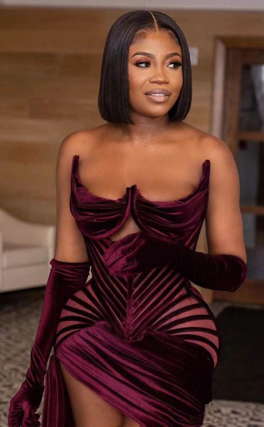 Mesh Corset Long Drape Mini Dress