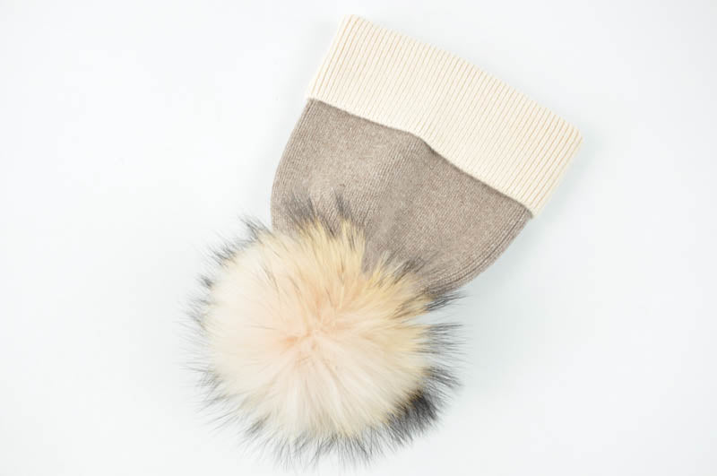 Real Fur Pom Pom Wool Knitted Beanies