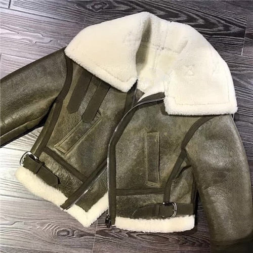 Sheepskin Genuine Leather Double Faced Sheep Fur Lining Coats