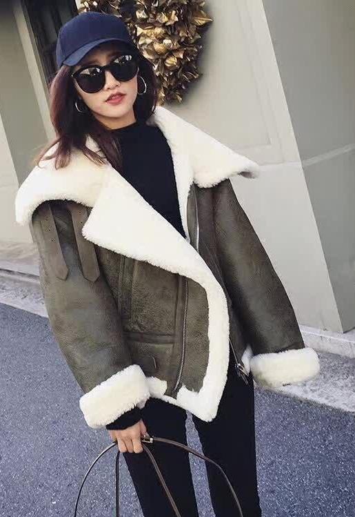 Sheepskin Genuine Leather Double Faced Sheep Fur Lining Coats