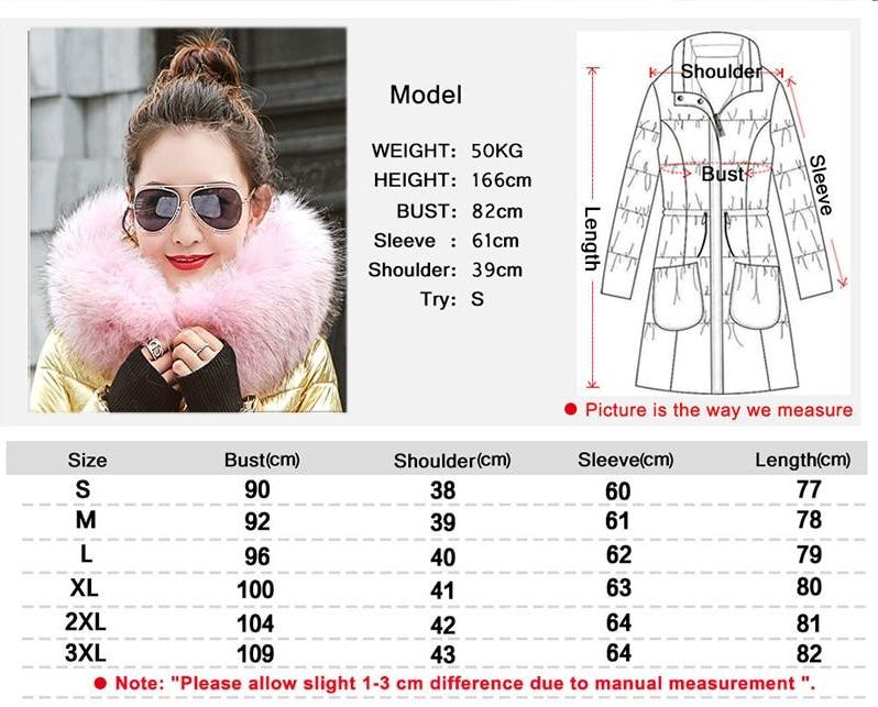 Thick Faux Fur Metallic Mid-coats with Gloves