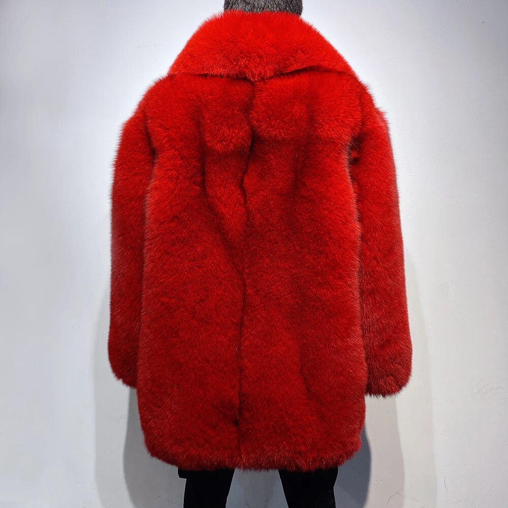 Big Collar Natural Real Fox Fur Coats Long