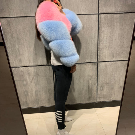 Cotton Candy Fur Crop Coats