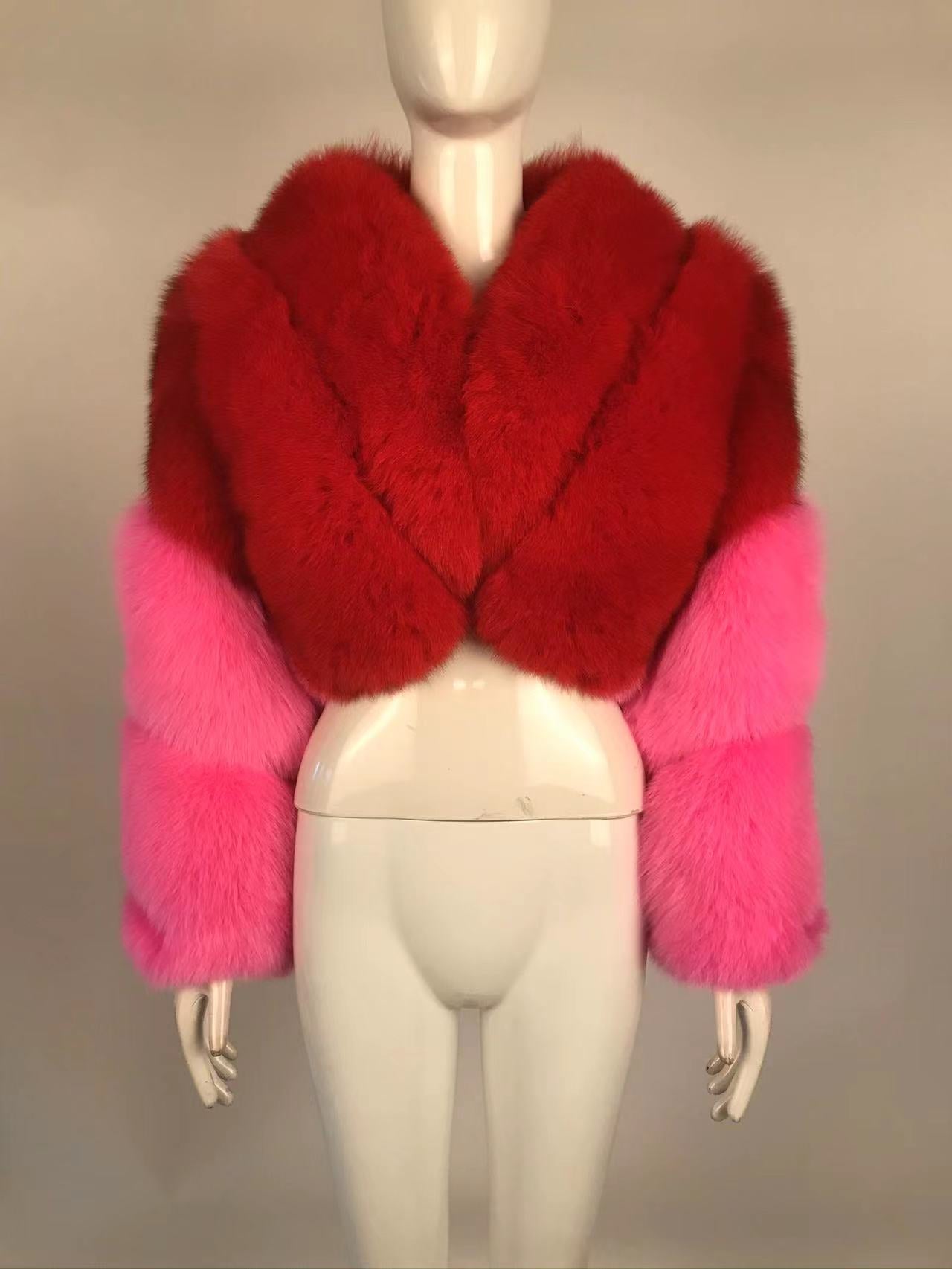 Cotton Candy Fur Crop Coats