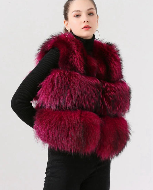 Real Fox Fur Fluffy Vests