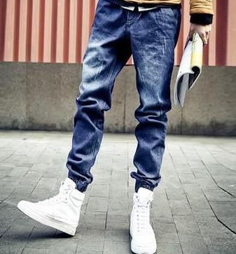 Slim Fit Destressed Jogger Denim Jeans