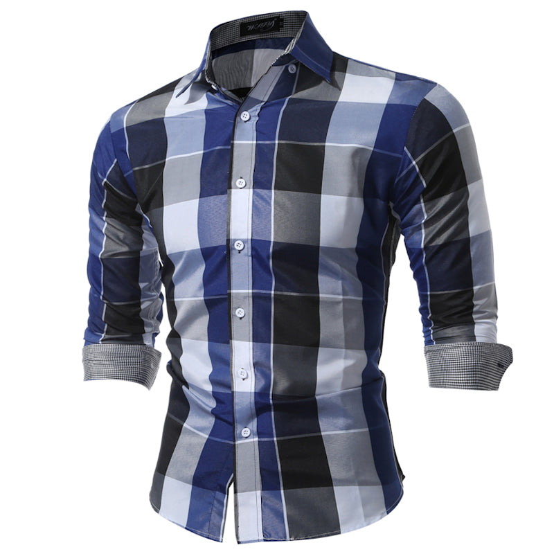 Plaid Button-Down Shirts (Blue, Red)