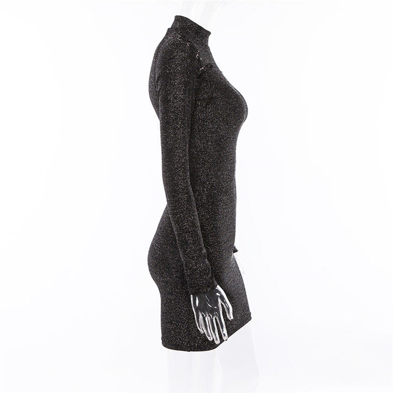 Shoulder Tie Knitted Pencil Mini dresses