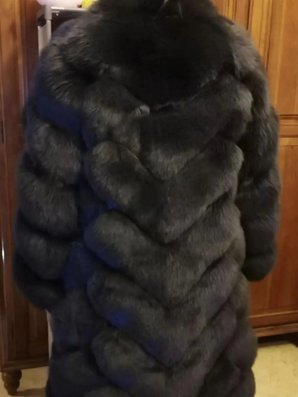 Pattern Long Real Fox Fur Coats