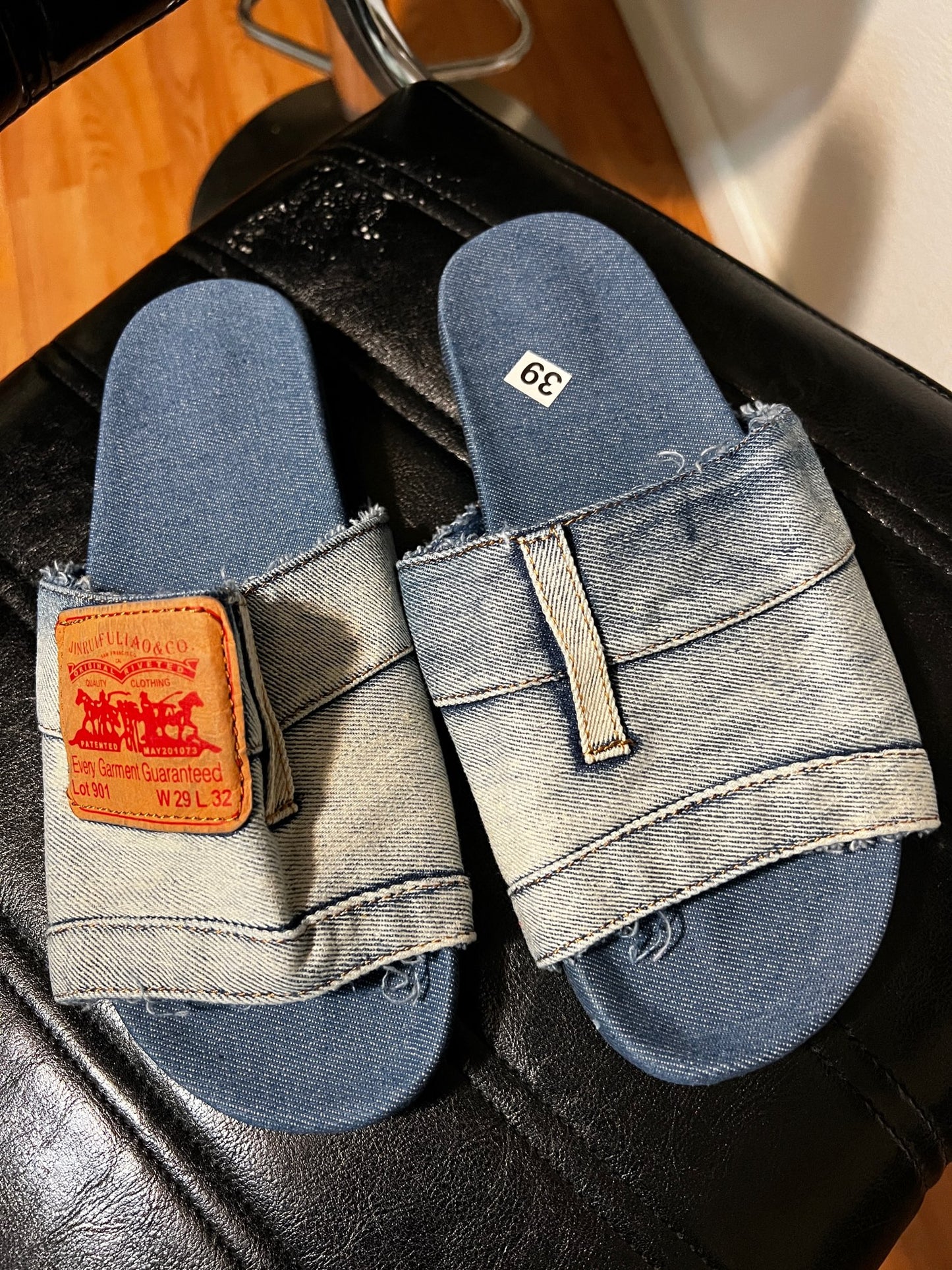 Denim Non-slip Flat Slippers Slides