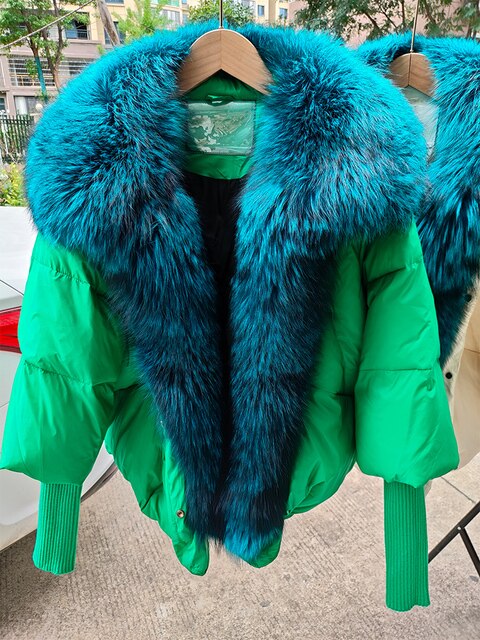 Goose Down Big Fur Collar Puffer Jackets