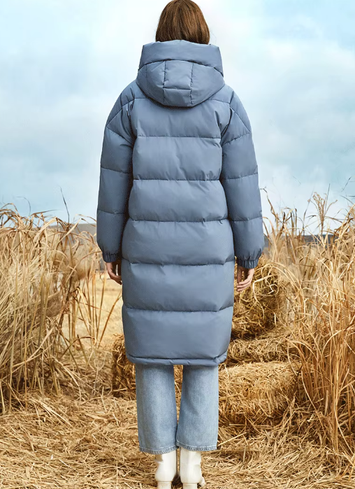 Big Pocket Long Puffer Coats Hooded Stand-Up Collar