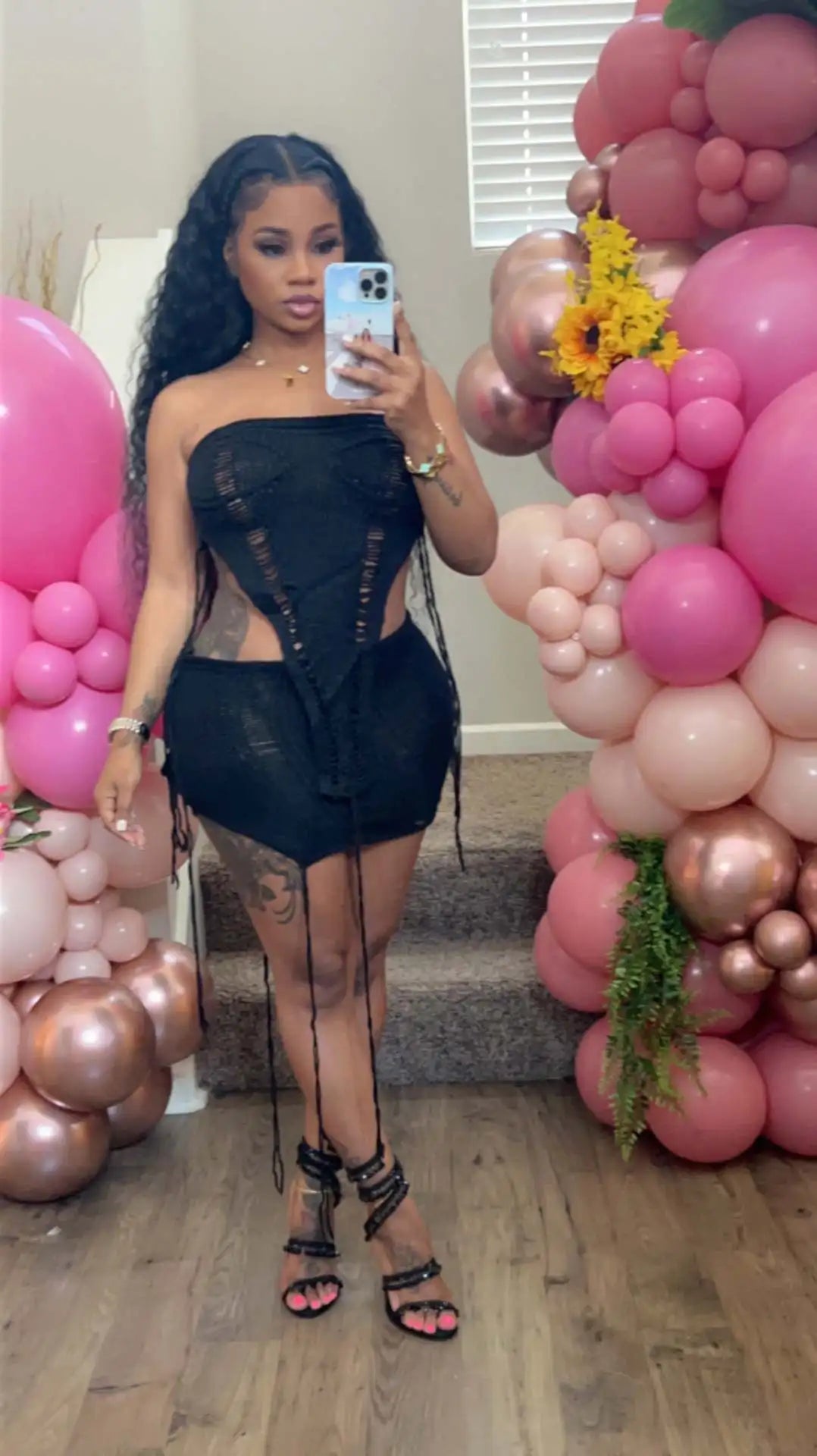 Irregular Knitted Strapless Crop Top & Mini Skirt Sets