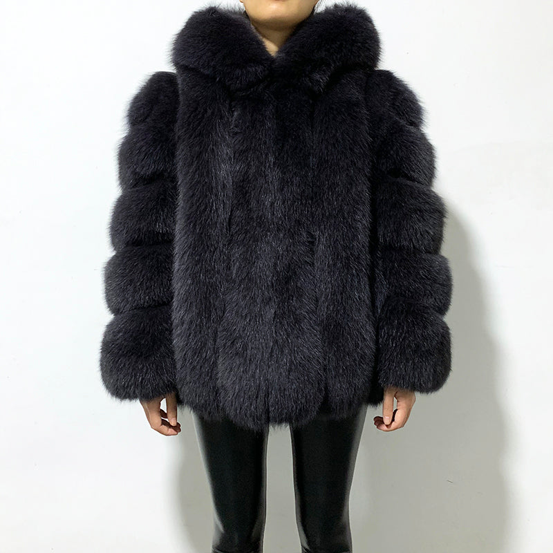 Real Fur Coats with Big Hood