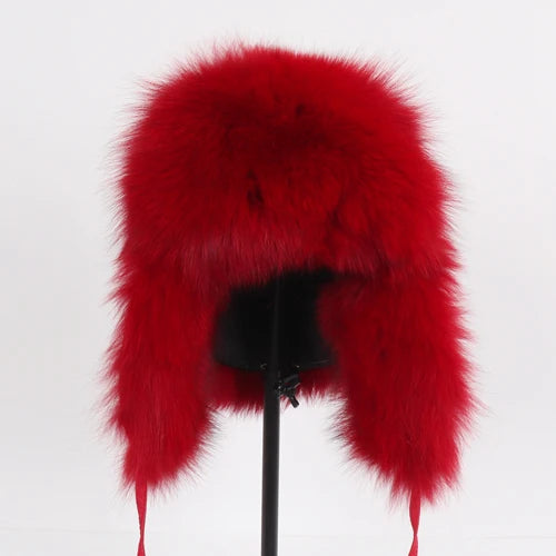 Natural Fur Bomber Has Genuine Real Fur Caps