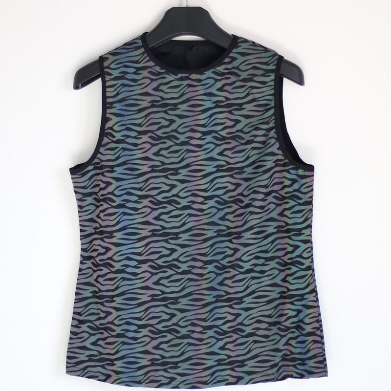 Rainbow Reflective Glow Sleeveless Shirts