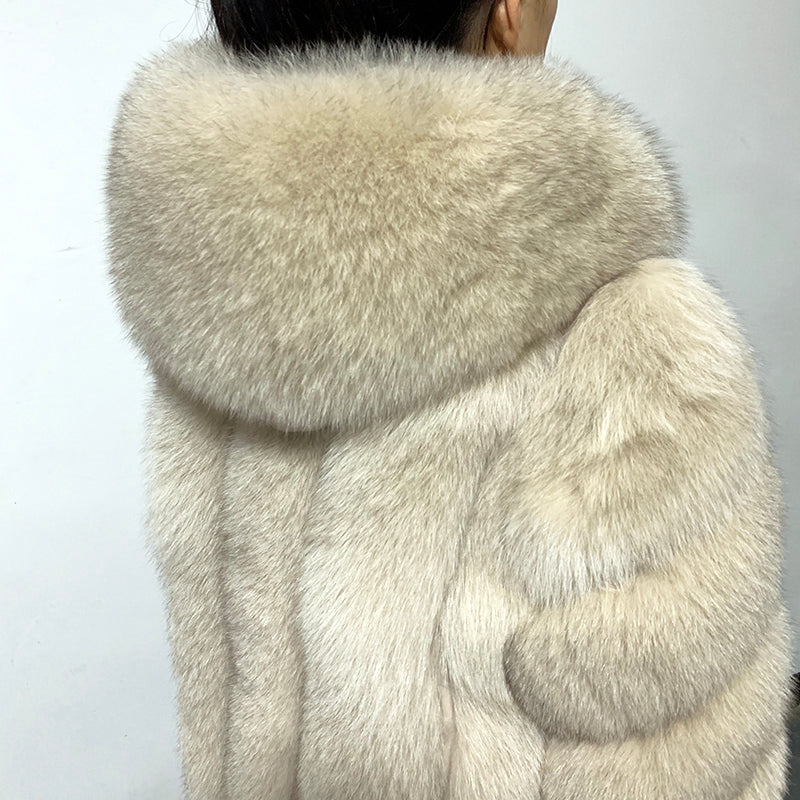 Real Fur Coats with Big Hood