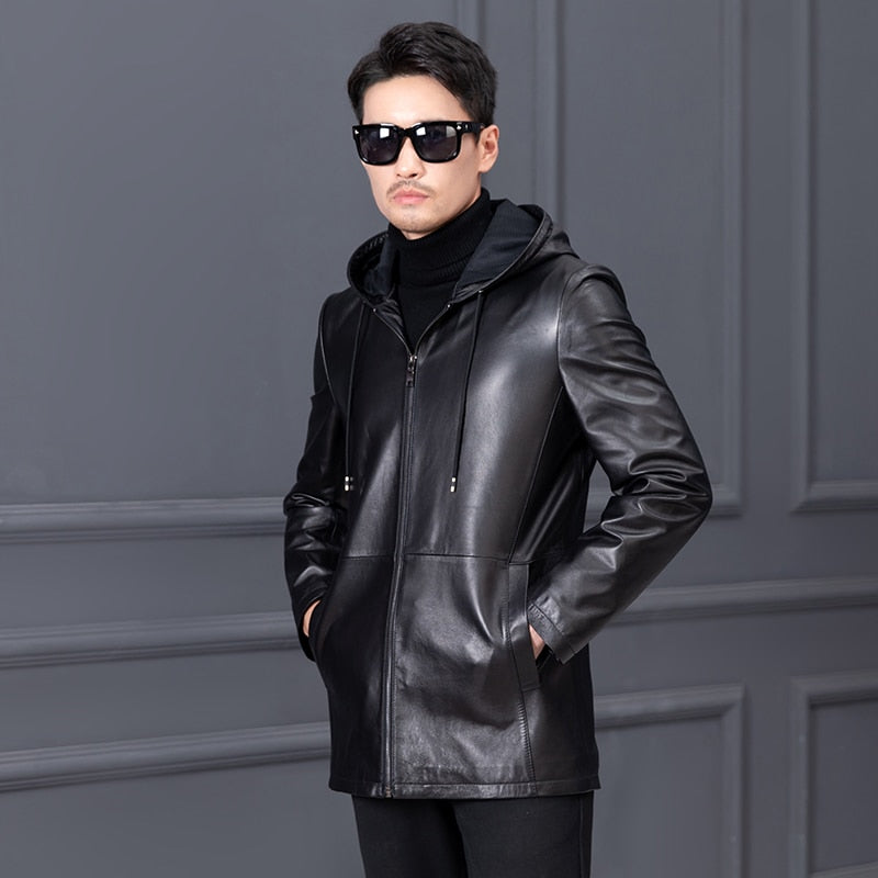 Genuine Leather Hooded Wool Lining Real Fur Coat – Elevate Swag