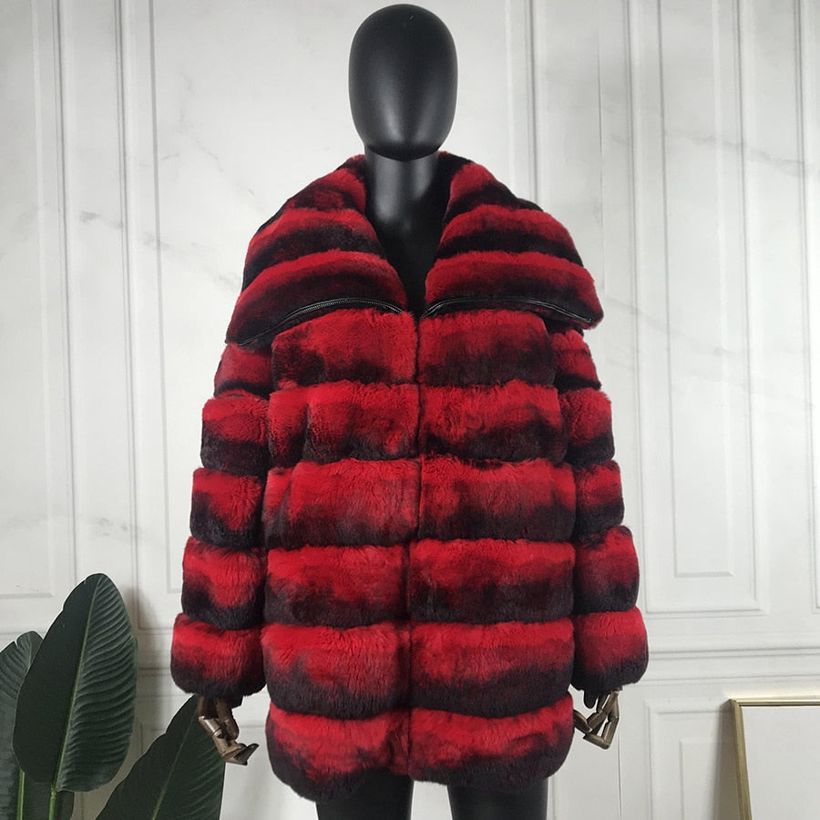 Real Fur Coats Big Turndown Collar