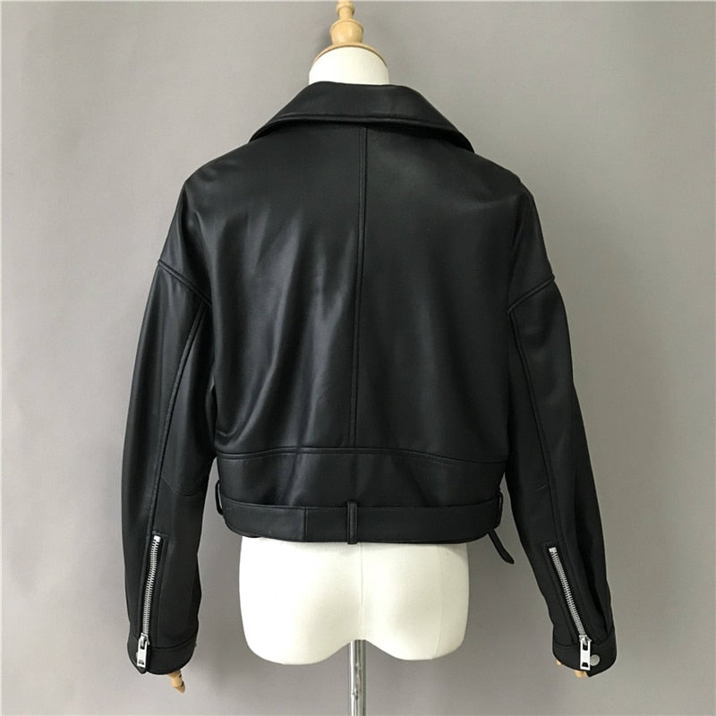 Genuine Leather Moto Jackets Crop (multi-colors)